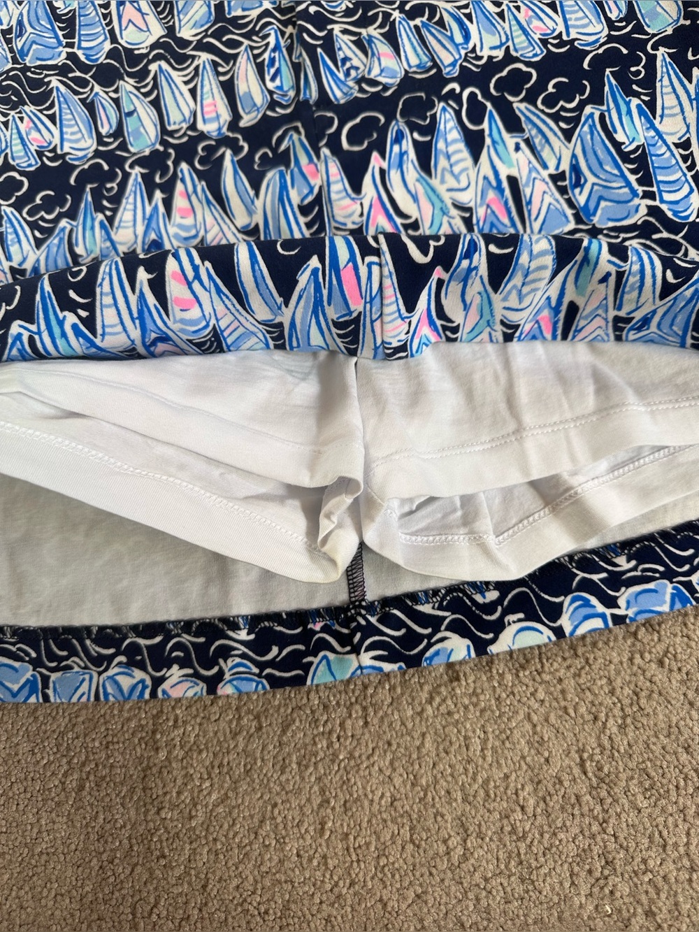 Lilly Pulitzer Colette Knit Skort Low Tide Navy Sails & Stripes Size 10 - Picture 4 of 12